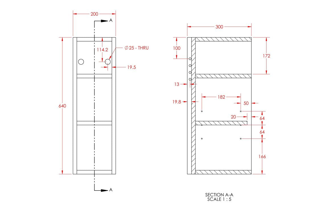 Abby 200mm Standard Depth Toilet Roll Unit - Hartley & Hall Bathrooms