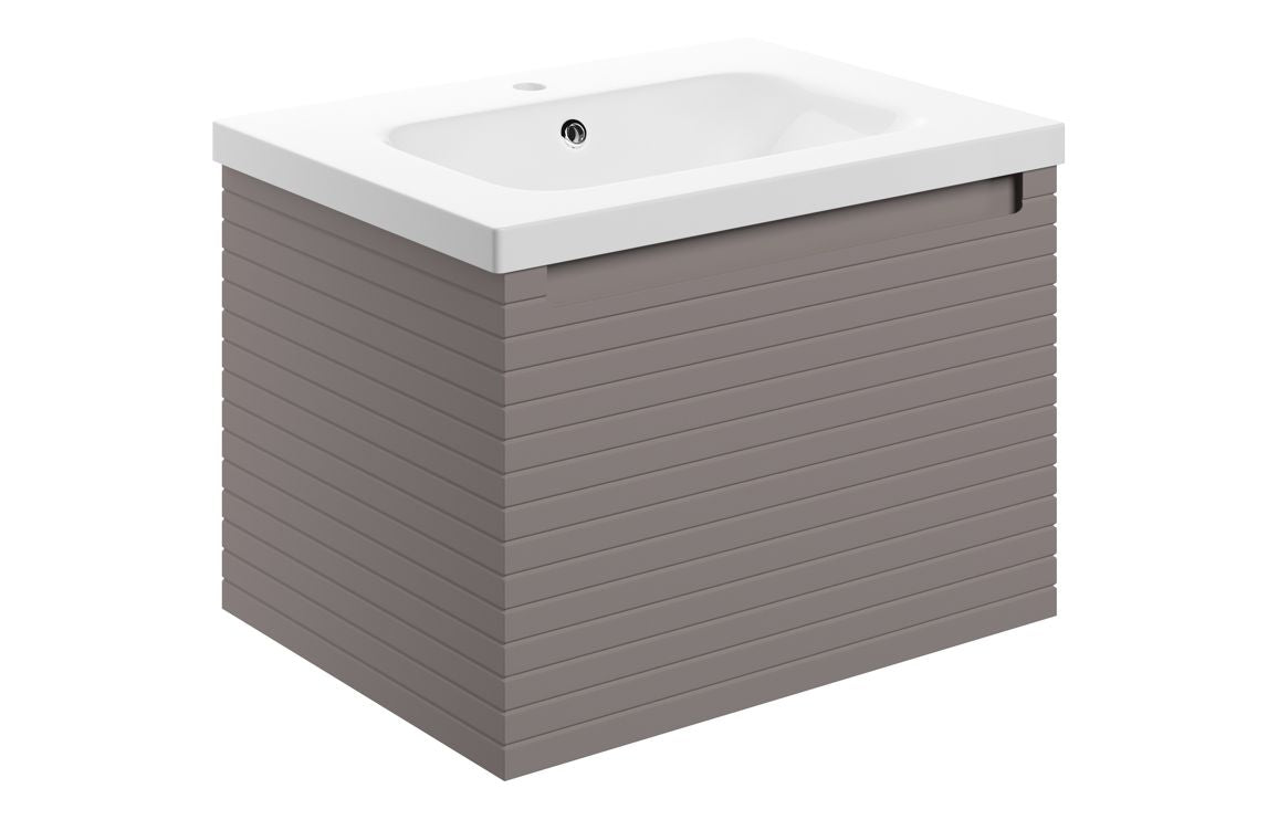 Aline 615mm Wall Hung 1 Drawer Basin Unit & Basin - Hartley & Hall Bathrooms