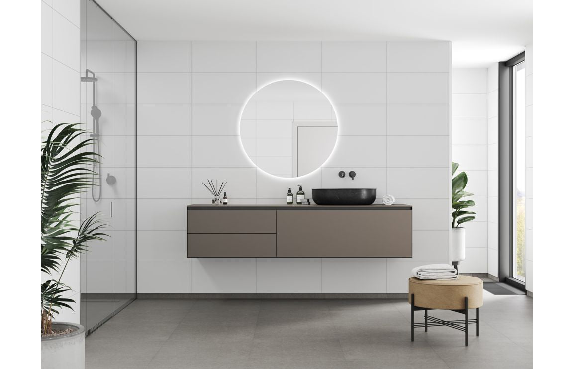 Fibo Contemporary - White Silk 60x40cm (Tile Effect) - Hartley & Hall Bathrooms