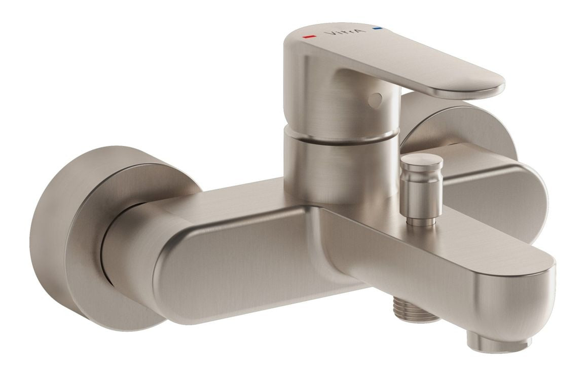 VitrA Root Round Wall Mounted Bath/Shower Mixer - Hartley & Hall Bathrooms
