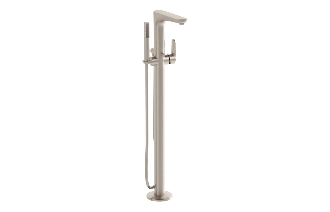 VitrA Root Round Floor Standing Bath/Shower Mixer - Hartley & Hall Bathrooms