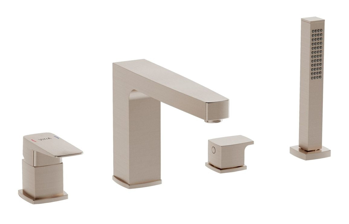 VitrA Root Square 4-Hole Bath/Shower Mixer - Hartley & Hall Bathrooms