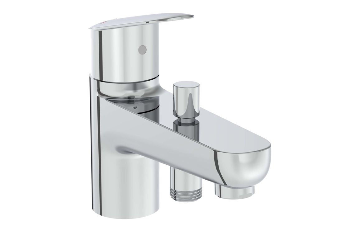 VitrA Flow Chrome Round Monohole Bath/Shower Mixer - Hartley & Hall Bathrooms