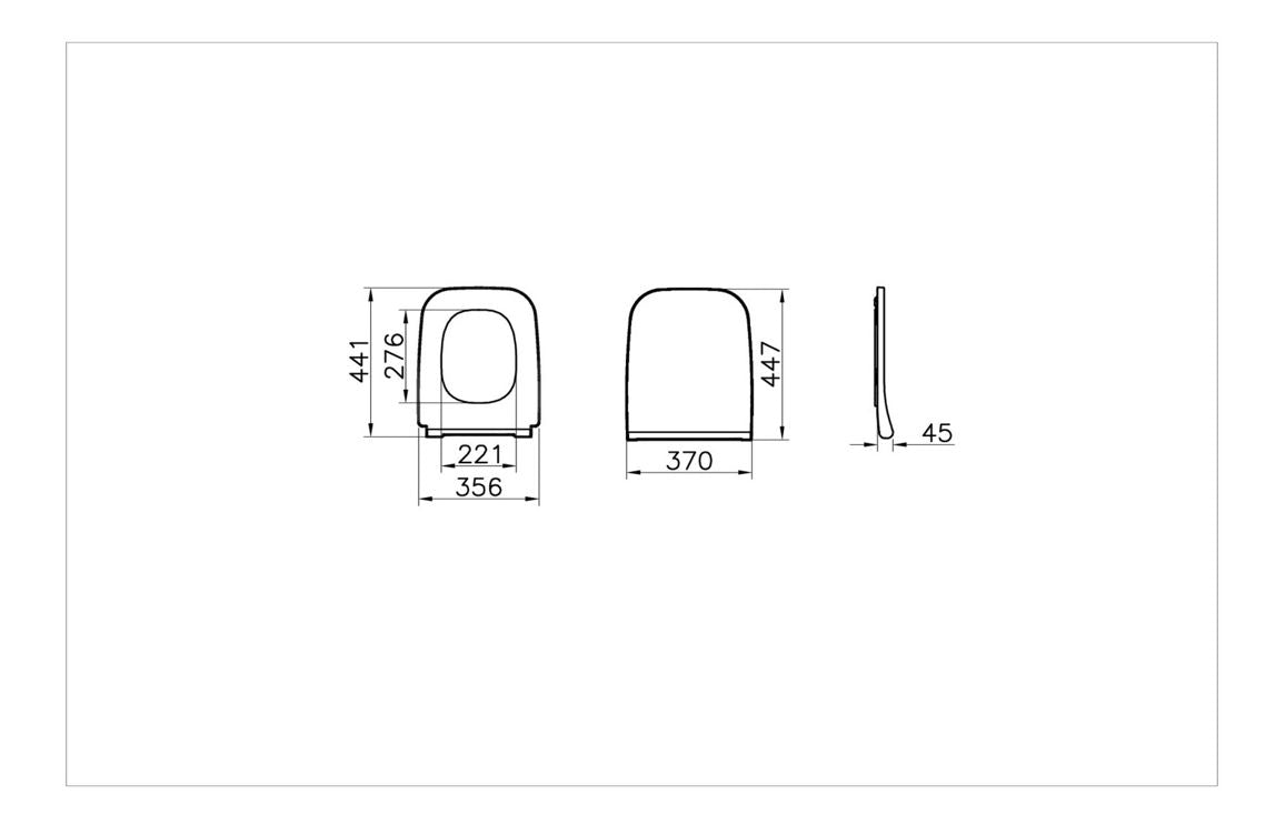VitrA Integra Square Soft Close Slim Toilet Seat - Hartley & Hall Bathrooms
