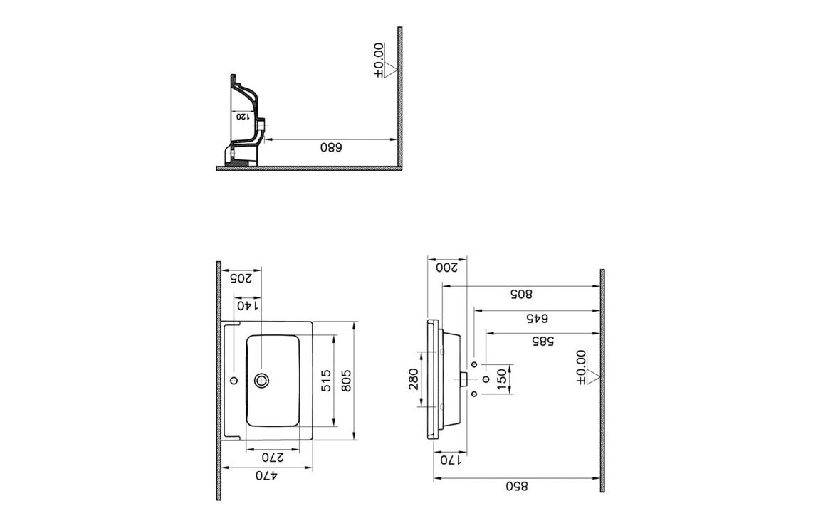 VitrA Integra Classic 805x470mm 1 Tap Hole Vanity Basin with Overflow - Hartley & Hall Bathrooms