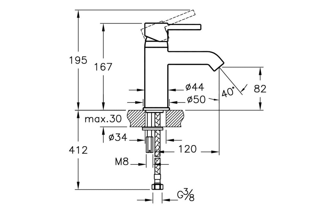 VitrA Minimax S Basin Mixer In Chrome - Hartley & Hall Bathrooms