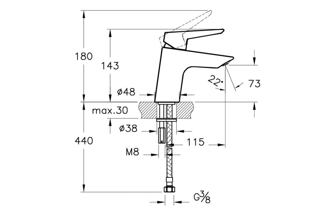 VitrA Solid S Basin Mixer In Chrome - Hartley & Hall Bathrooms