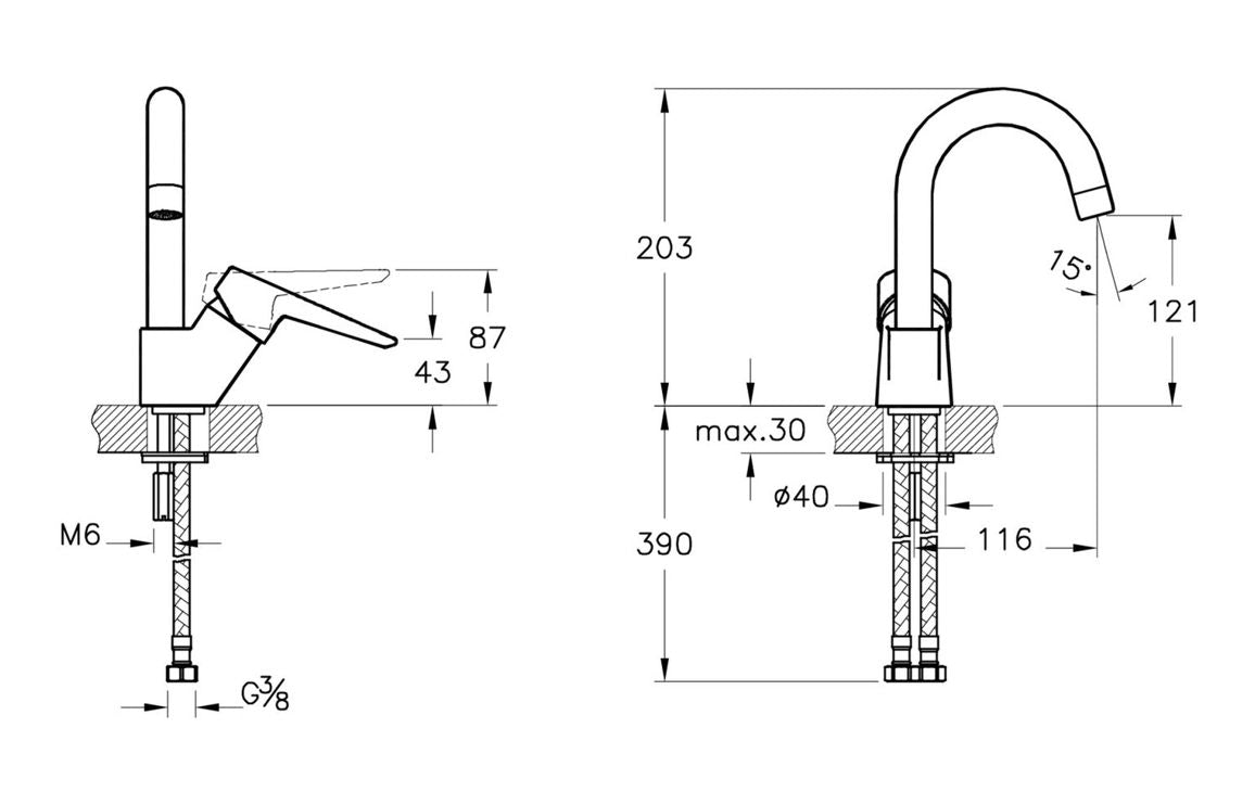 VitrA Solid S Swivel Basin Mixer In Chrome - Hartley & Hall Bathrooms