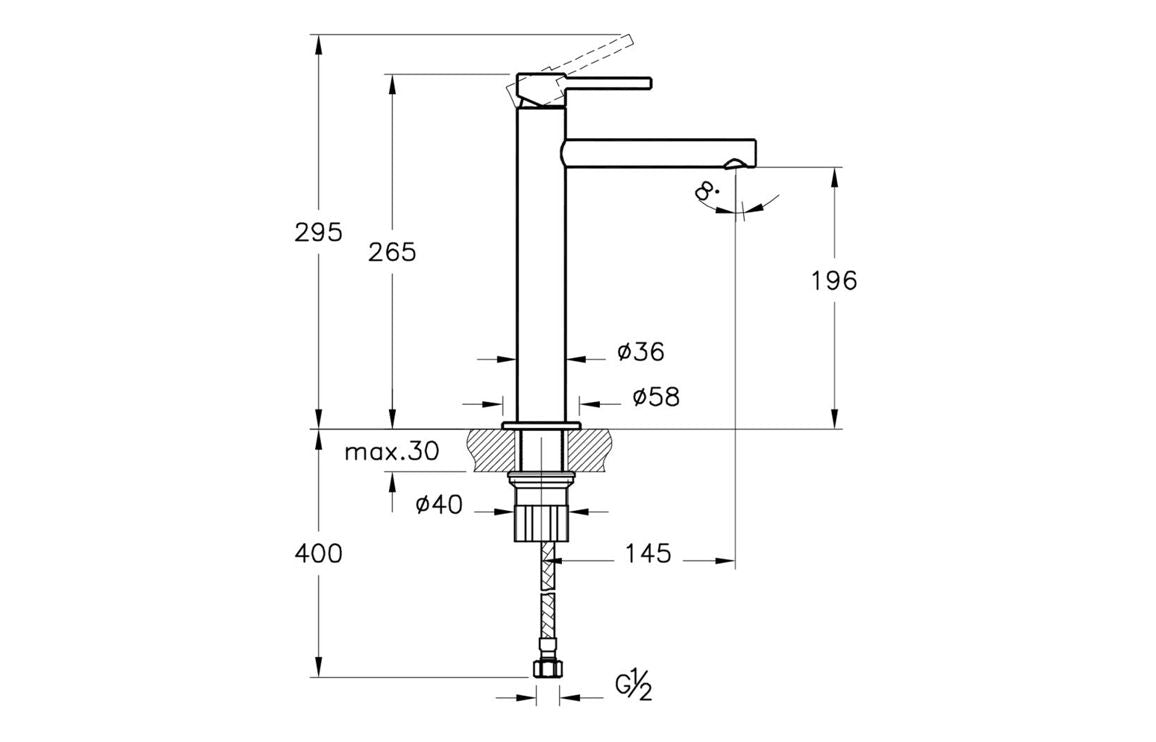 VitrA Origin Tall Basin Mixer - Hartley & Hall Bathrooms