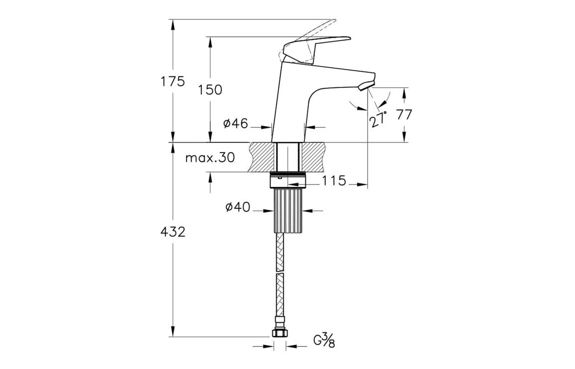 VitrA Flow Chrome Round Basin Mixer - Hartley & Hall Bathrooms