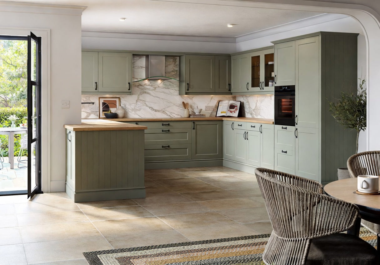 Rydal Reed Green Corner Highline Base Units - Hartley & Hall Bathrooms