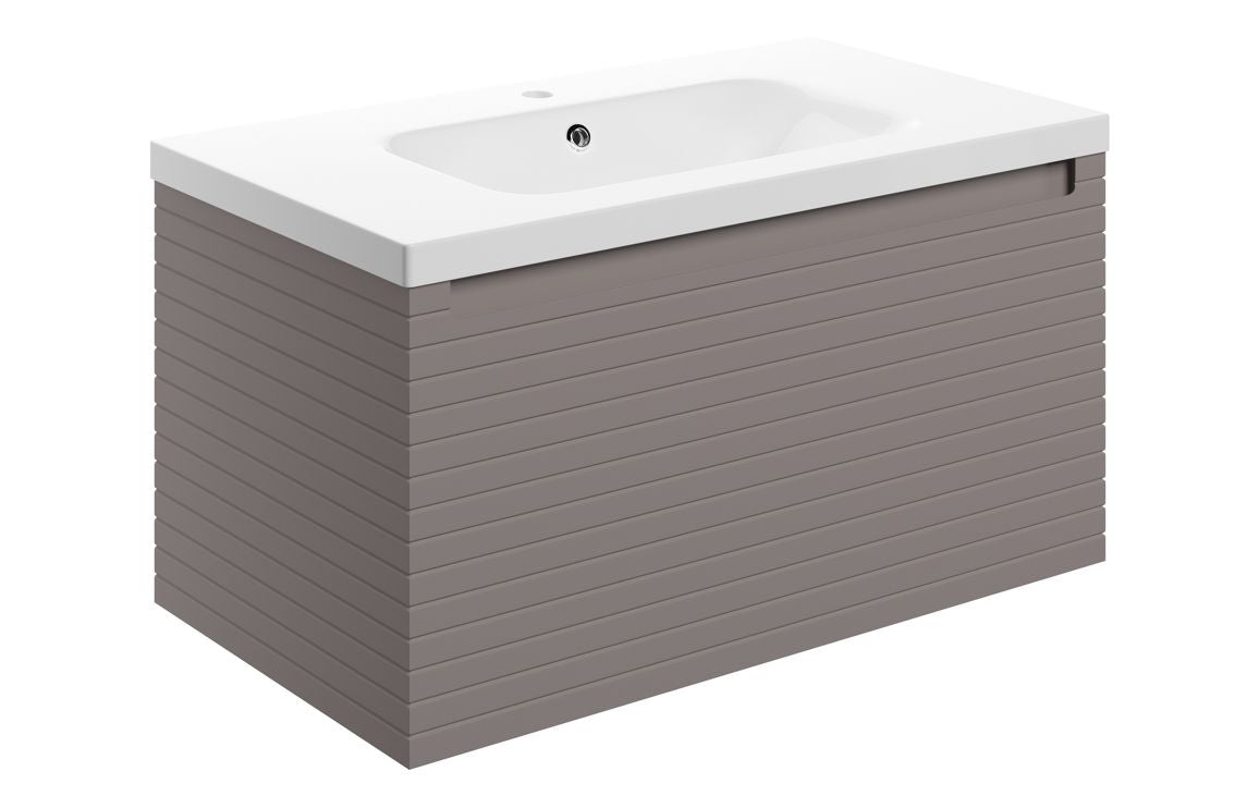 Aline 800mm Wall Hung 1 Drawer Basin Unit & Basin - Hartley & Hall Bathrooms