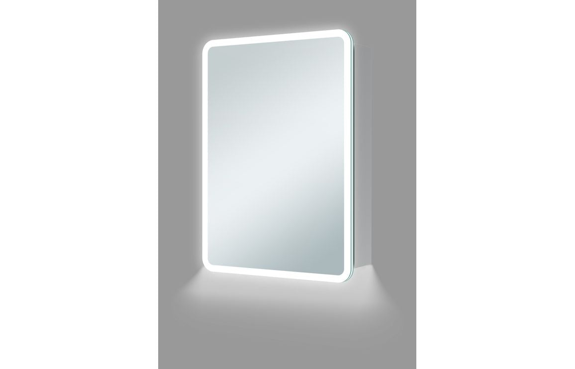 Akari 500mm 1 Door LED Mirrored Cabinet - Hartley & Hall Bathrooms