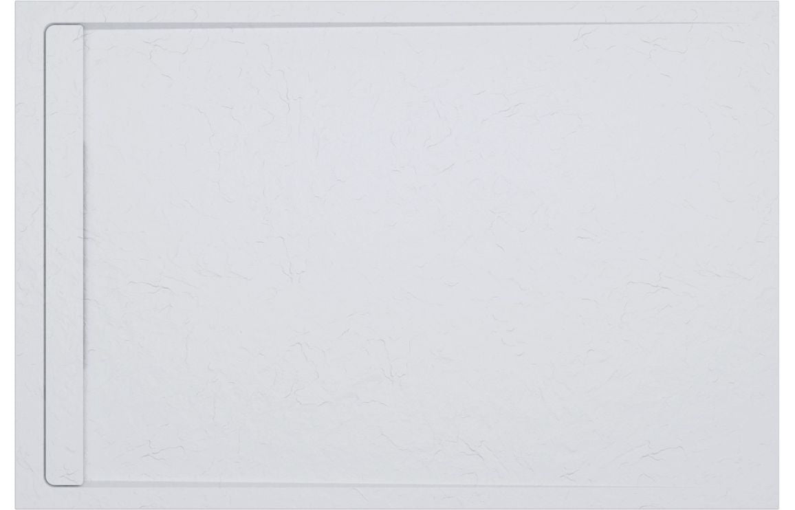 White 30mm Slate Rectangular Tray & Waste - Hartley & Hall Bathrooms
