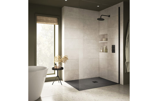 25mm Slate Effect Ultra-Slim Rectangular Tray & Waste - Hartley & Hall Bathrooms