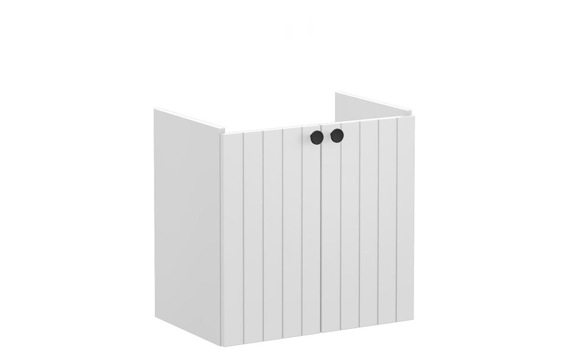 VitrA Root Groove 60cm 2 Door Wall Hung Slim Washbasin Unit - Hartley & Hall Bathrooms