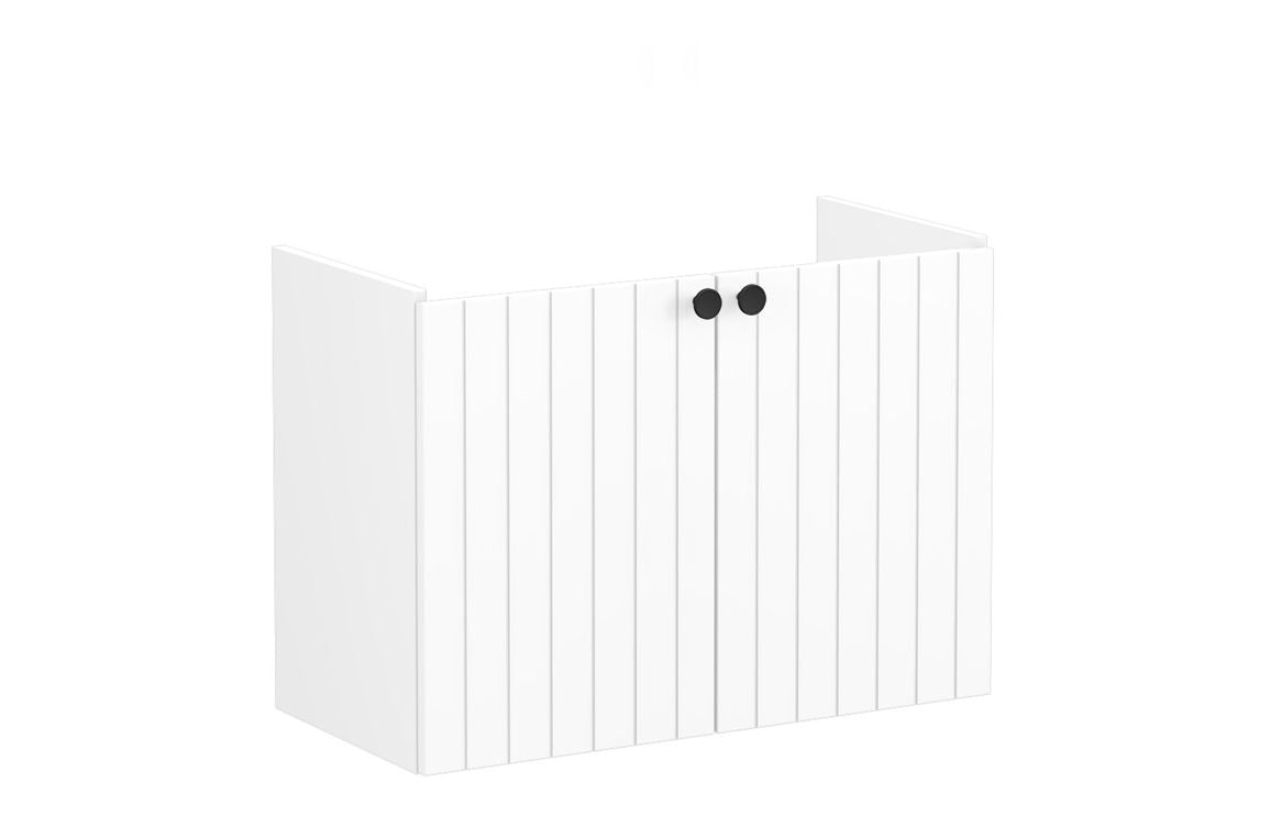 VitrA Root Groove 80cm 2 Door Wall Hung Slim Washbasin Unit - Hartley & Hall Bathrooms