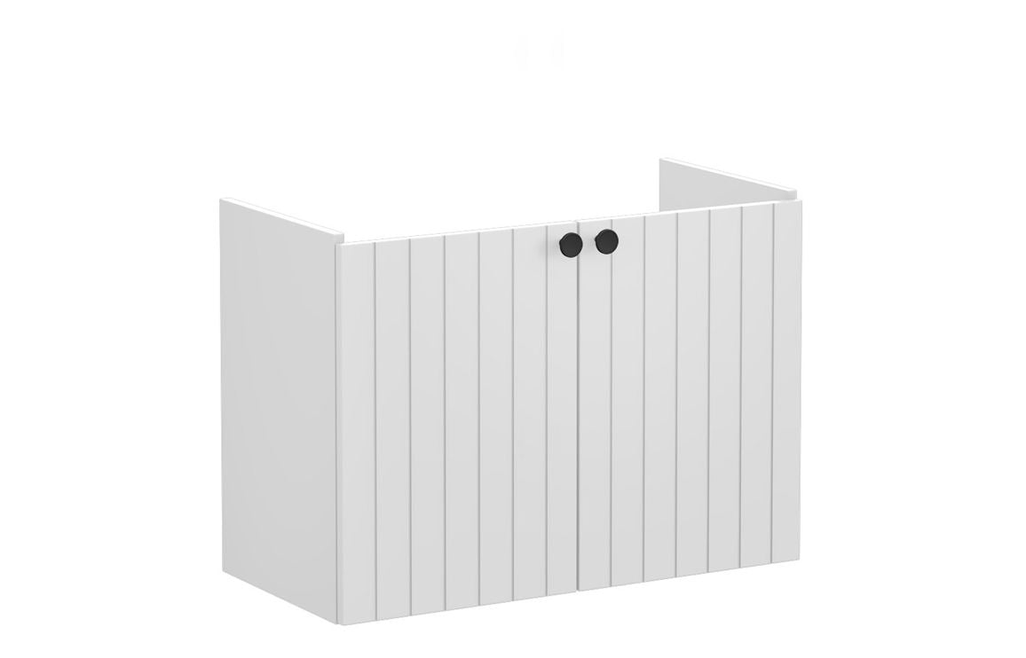 VitrA Root Groove 80cm 2 Door Wall Hung Slim Washbasin Unit - Hartley & Hall Bathrooms