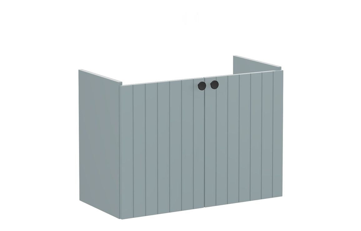 VitrA Root Groove 80cm 2 Door Wall Hung Slim Washbasin Unit - Hartley & Hall Bathrooms