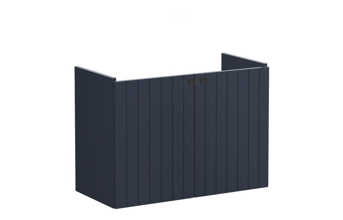 VitrA Root Groove 80cm 2 Door Wall Hung Slim Washbasin Unit - Hartley & Hall Bathrooms