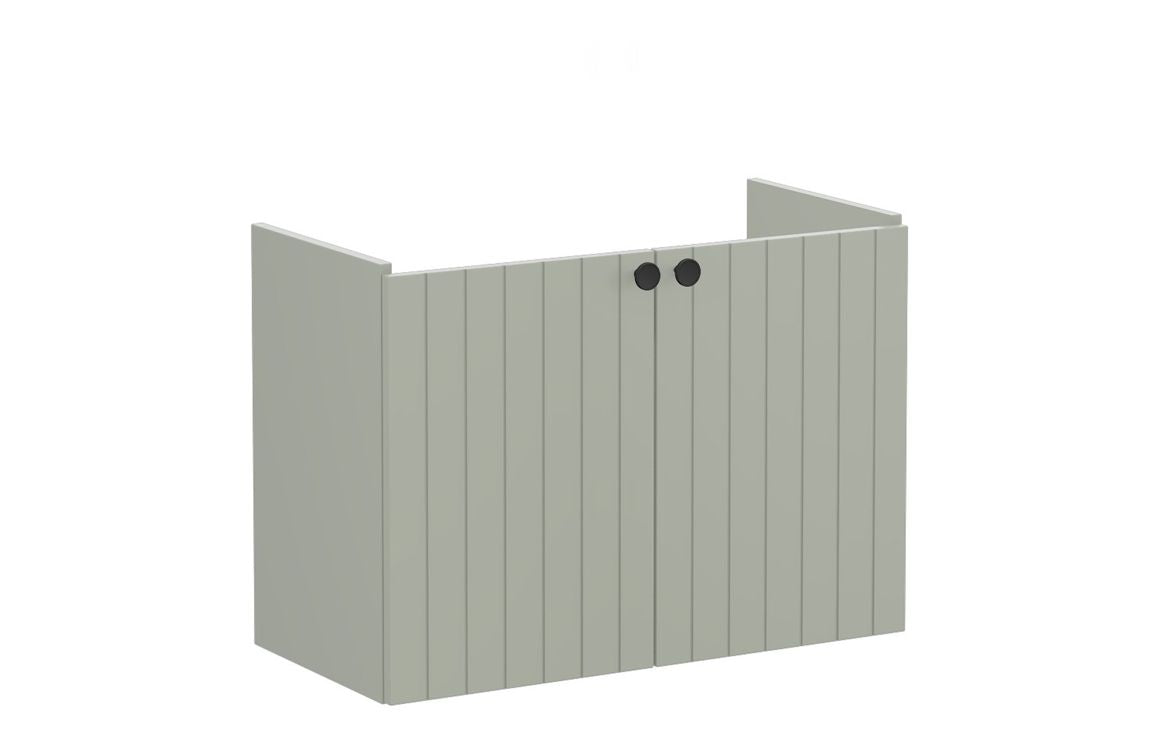 VitrA Root Groove 80cm 2 Door Wall Hung Slim Washbasin Unit - Hartley & Hall Bathrooms