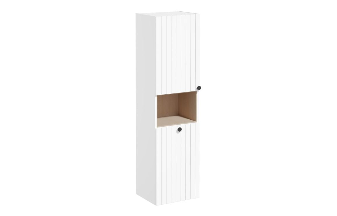 VitrA Root Groove 40cm 2 Door Semi-Tall Unit with Laundry Basket - Hartley & Hall Bathrooms