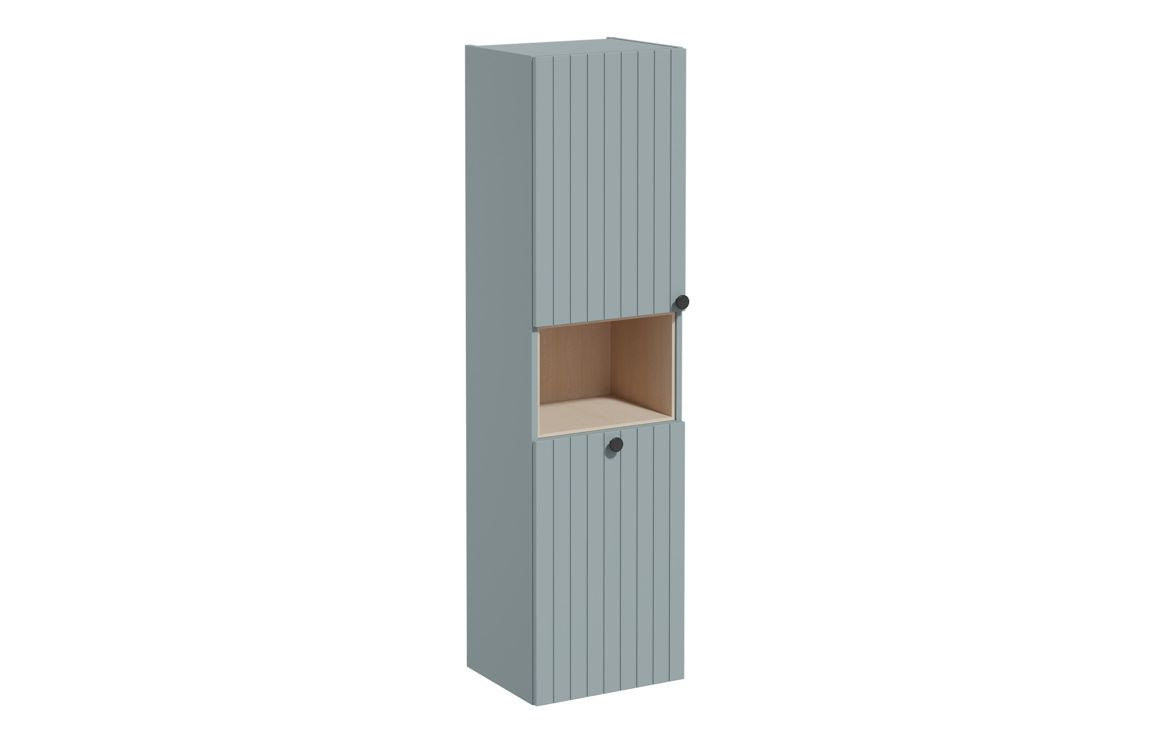 VitrA Root Groove 40cm 2 Door Semi-Tall Unit with Laundry Basket - Hartley & Hall Bathrooms