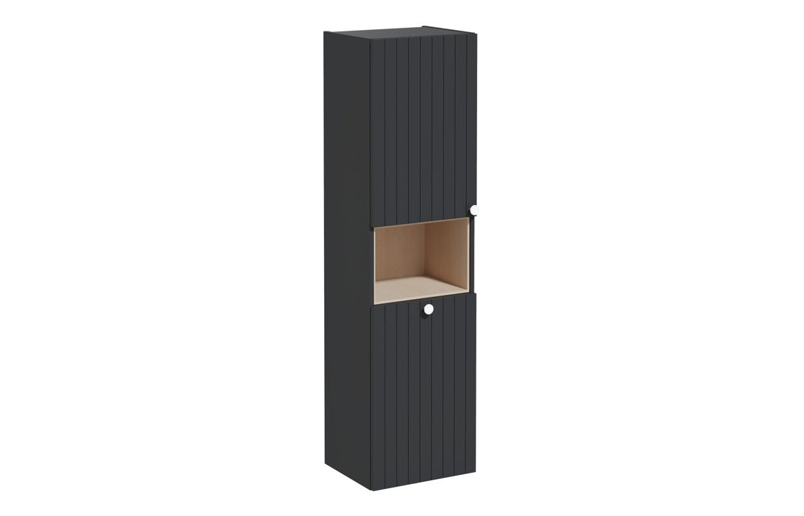 VitrA Root Groove 40cm 2 Door Semi-Tall Unit with Laundry Basket - Hartley & Hall Bathrooms