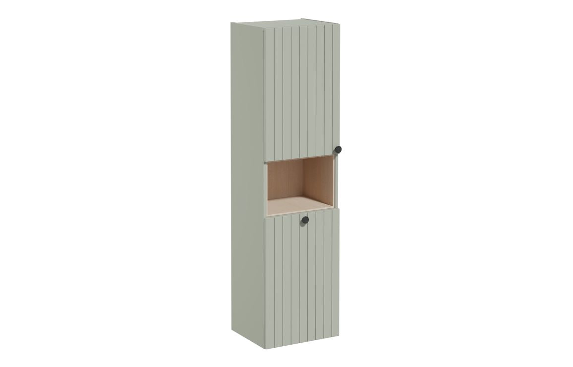 VitrA Root Groove 40cm 2 Door Semi-Tall Unit with Laundry Basket - Hartley & Hall Bathrooms