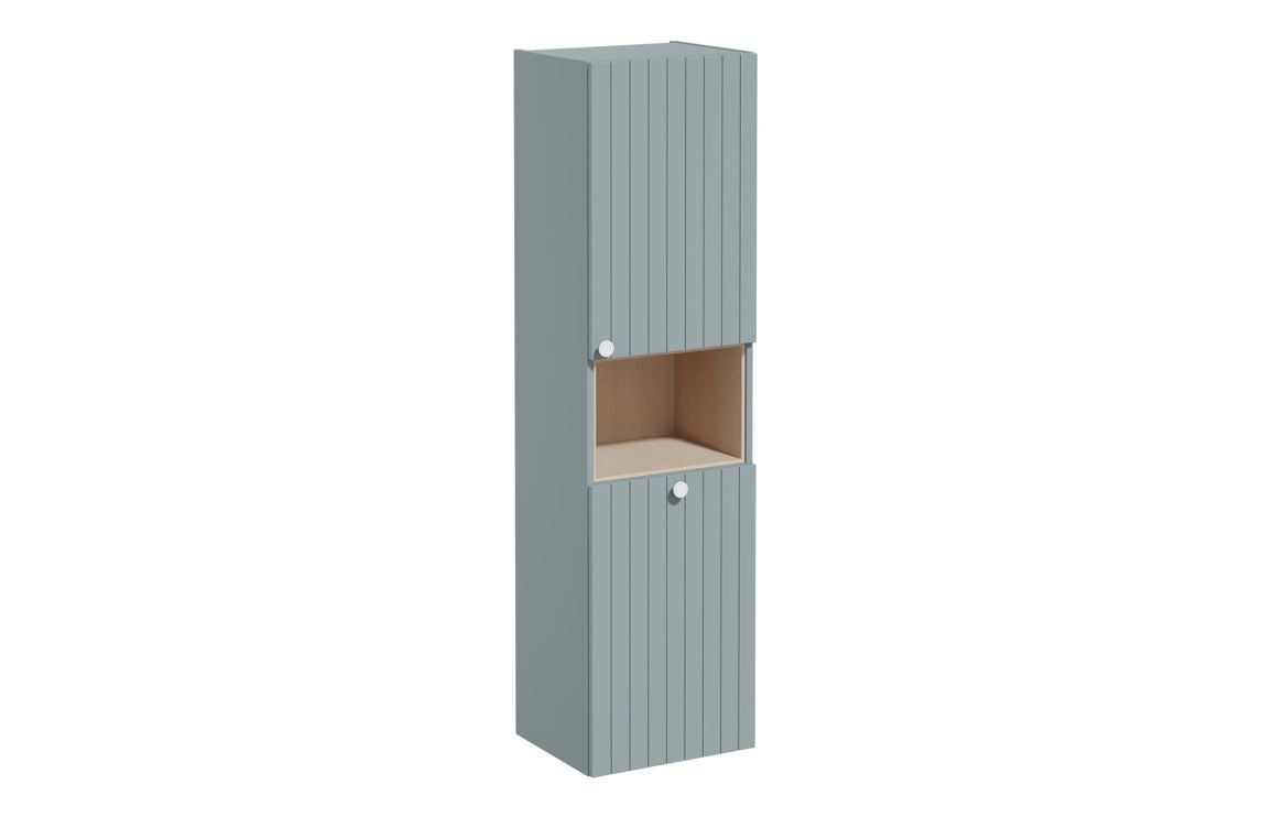 VitrA Root Groove 40cm 2 Door Semi-Tall Unit with Laundry Basket - Hartley & Hall Bathrooms