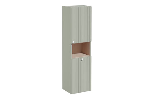 VitrA Root Groove 40cm 2 Door Semi-Tall Unit with Laundry Basket - Hartley & Hall Bathrooms