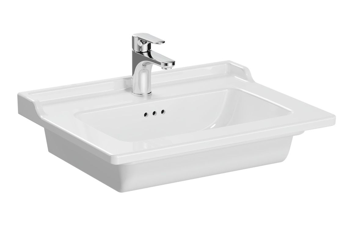 VitrA Integra Classic 610x475mm 1 Tap Hole Vanity Basin Only - Hartley & Hall Bathrooms