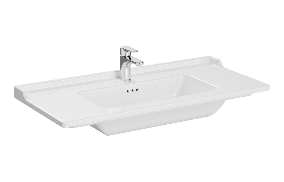 VitrA Integra Classic 1005x470mm 1TH Vanity Basin with Overflow - Hartley & Hall Bathrooms