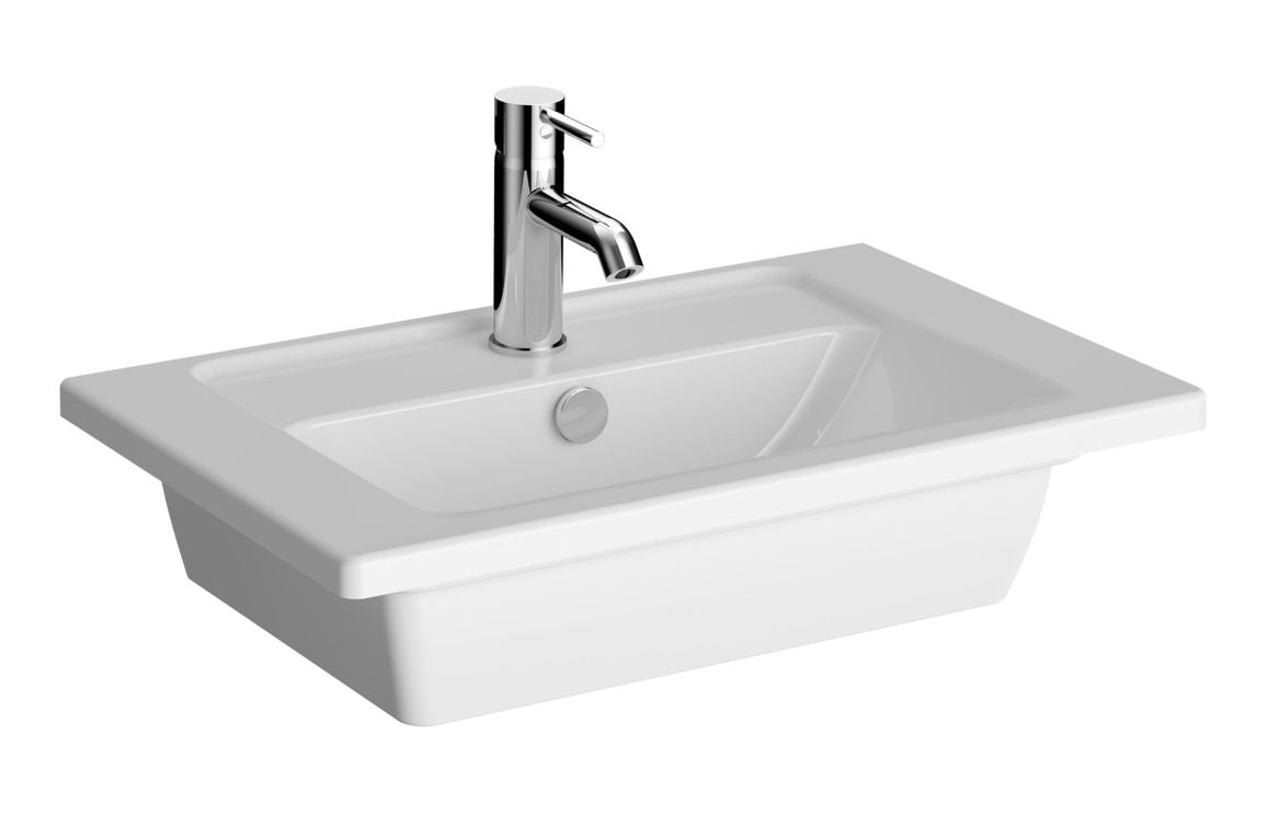 VitrA Integra 600x385mm 1TH Compact Basin w/Overflow - Hartley & Hall Bathrooms