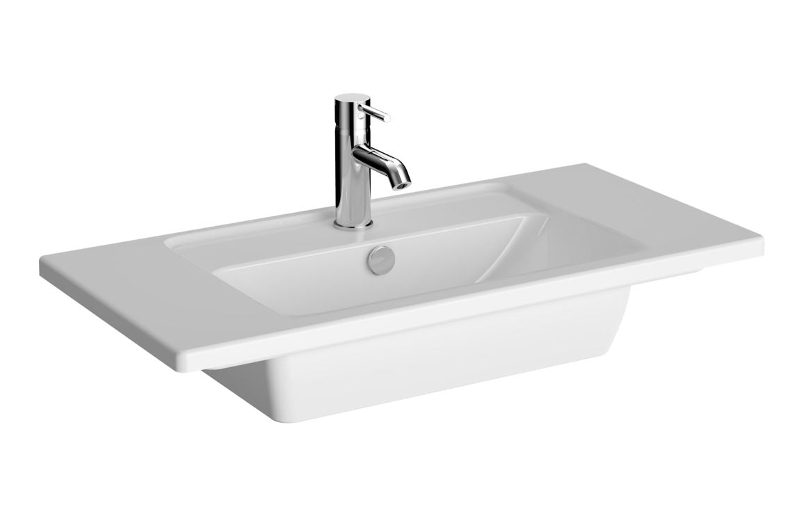 VitrA Integra 800x385mm 1TH Vanity Basin with Overflow - Hartley & Hall Bathrooms