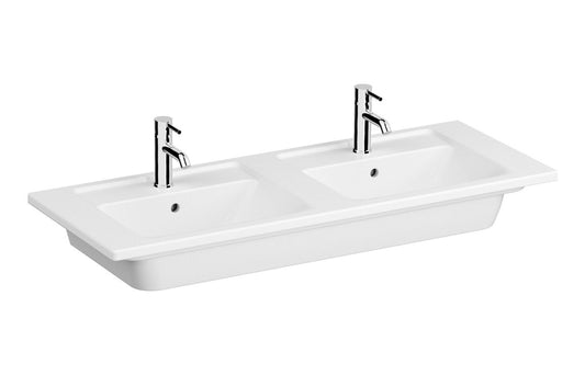 VitrA Integra 1200x470mm 2TH Vanity Basin w/Overflow - Hartley & Hall Bathrooms