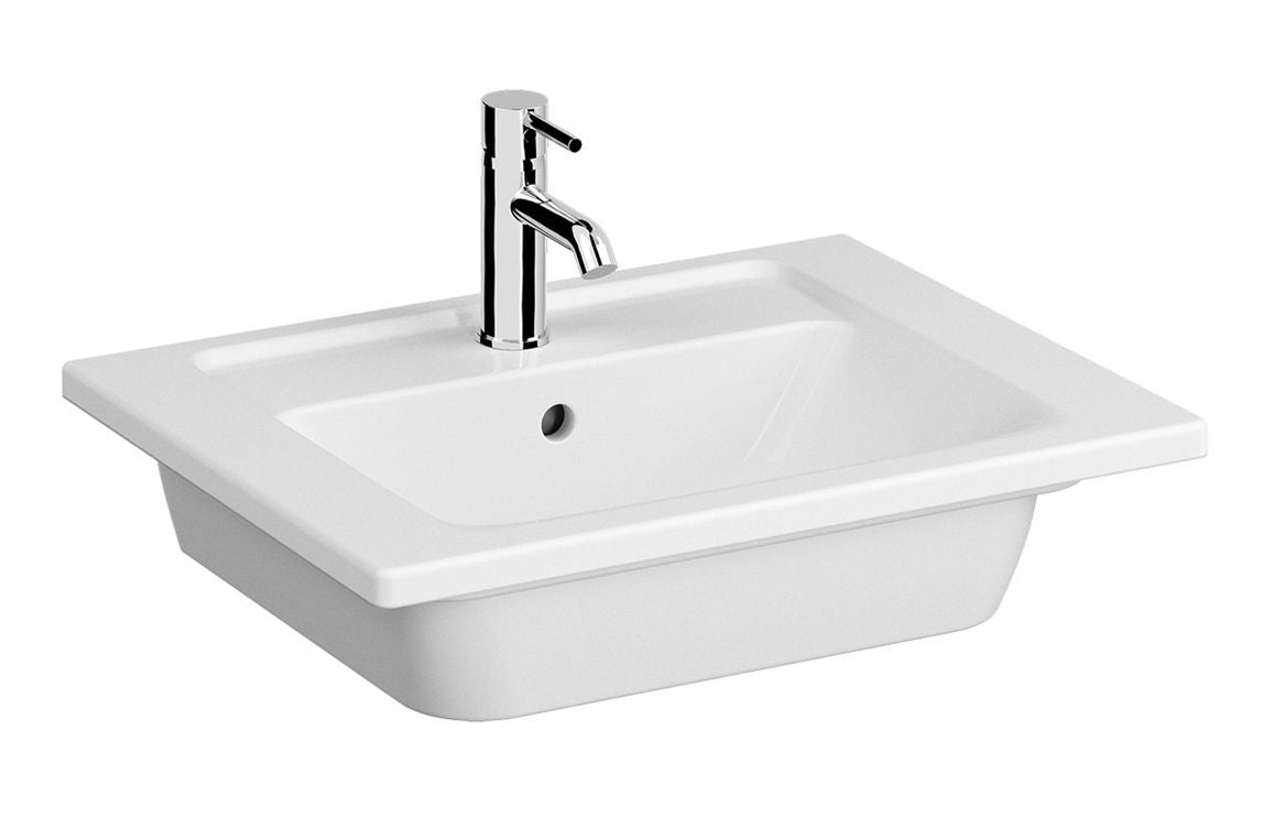VitrA Integra 605x470mm 1TH Vanity Basin with Overflow - Hartley & Hall Bathrooms