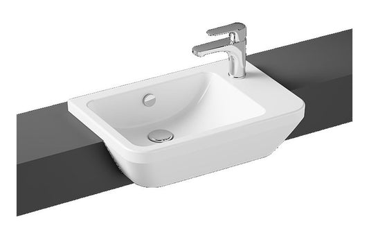 VitrA Integra 550x370mm 1TH Semi Recessed Basin (RH) - Hartley & Hall Bathrooms