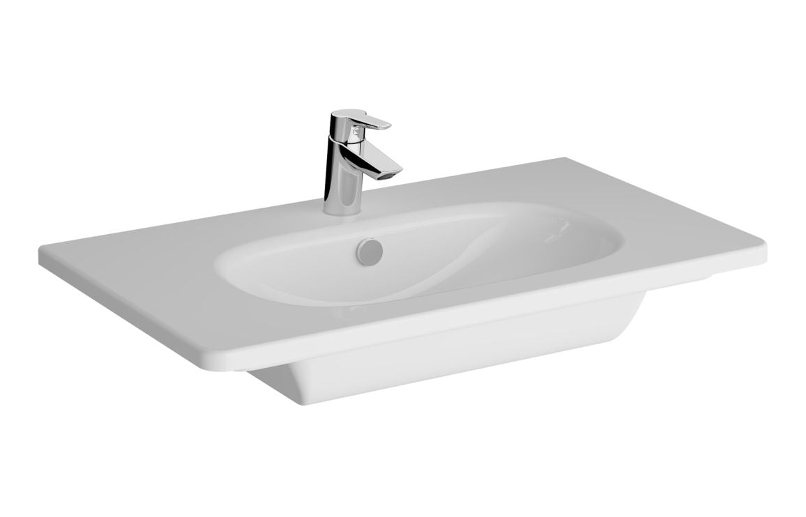 VitrA Zentrum 805x470mm 1TH Vanity Basin with Overflow - Hartley & Hall Bathrooms