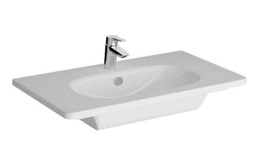VitrA Zentrum 805x470mm 1TH Vanity Basin with Overflow - Hartley & Hall Bathrooms