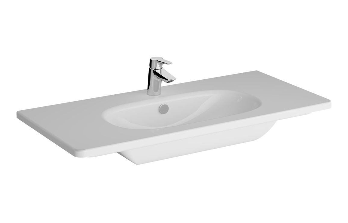 VitrA Zentrum 1005x470mm 1TH Vanity Basin with Overflow - Hartley & Hall Bathrooms