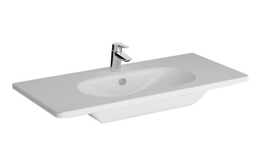 VitrA Zentrum 1005x470mm 1TH Vanity Basin with Overflow - Hartley & Hall Bathrooms