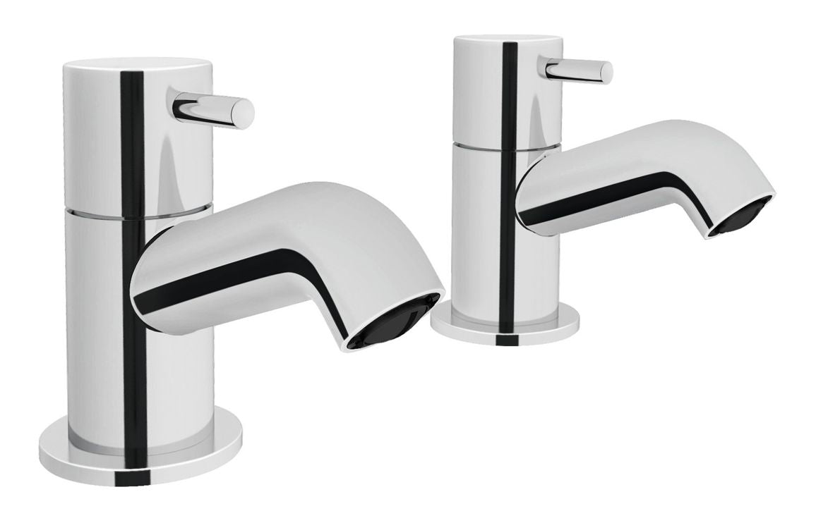 VitrA Minimax S Bath Pillar Taps In Chrome - Hartley & Hall Bathrooms