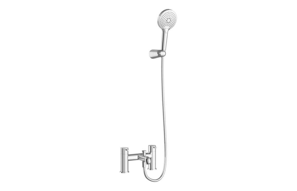 VitrA Minimax S 2-Hole Bath/Shower Mixer In Chrome - Hartley & Hall Bathrooms
