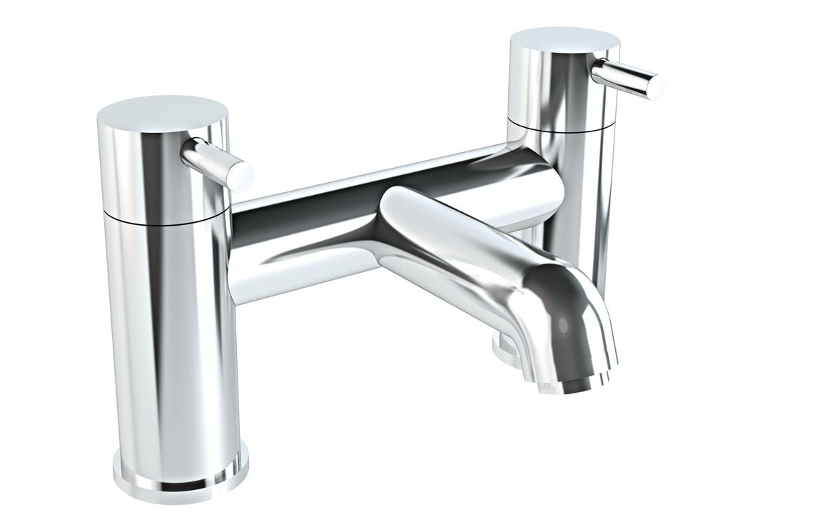 VitrA Minimax S 2-Hole Bath Filler In Chrome - Hartley & Hall Bathrooms