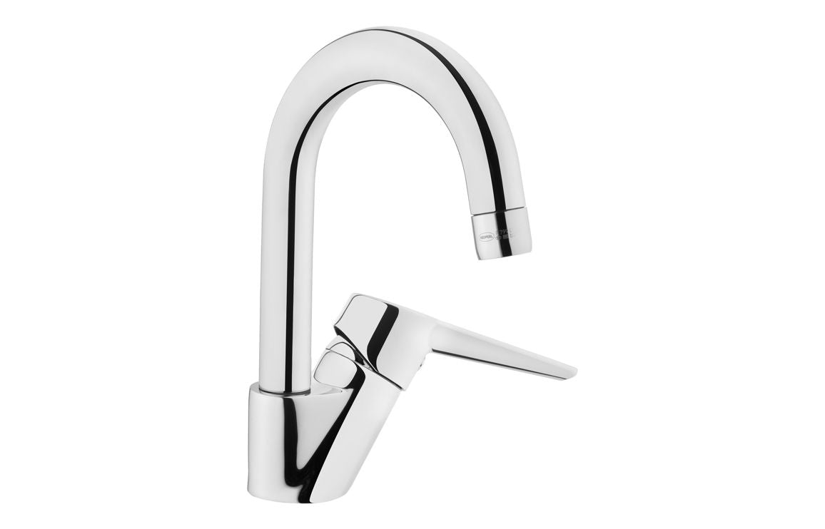 VitrA Solid S Swivel Basin Mixer In Chrome - Hartley & Hall Bathrooms