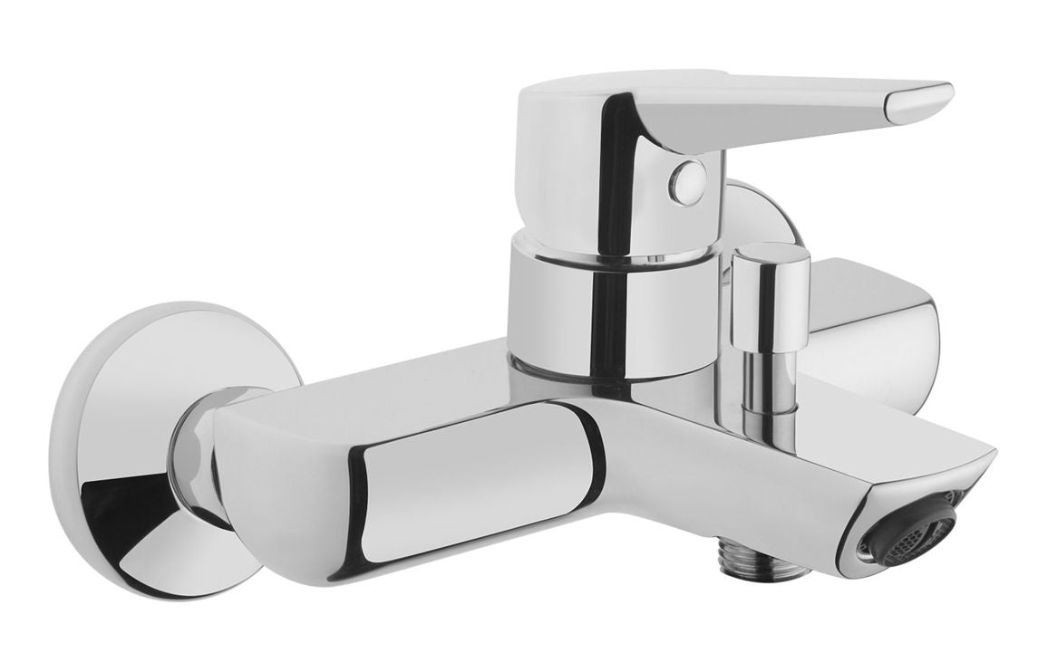 VitrA Solid S Wall Mounted Bath/Shower Mixer In Chrome - Hartley & Hall Bathrooms