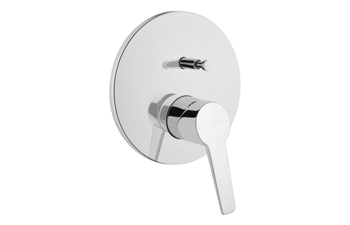 VitrA Solid S Integrated Bath/Shower Mixer In Chrome - Hartley & Hall Bathrooms