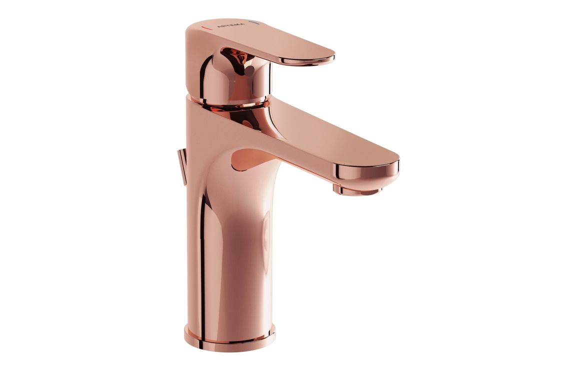 VitrA Root Round Basin Mixer with waste Lever - Hartley & Hall Bathrooms