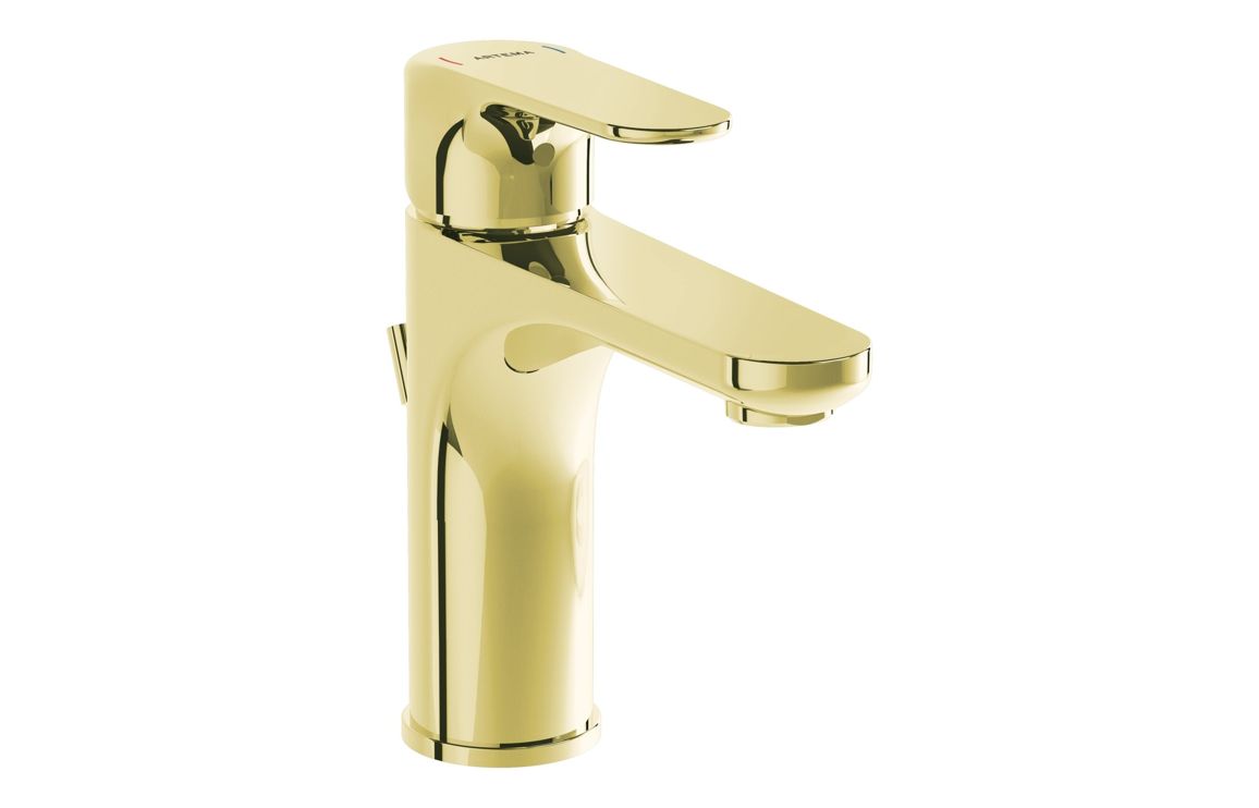 VitrA Root Round Basin Mixer with waste Lever - Hartley & Hall Bathrooms